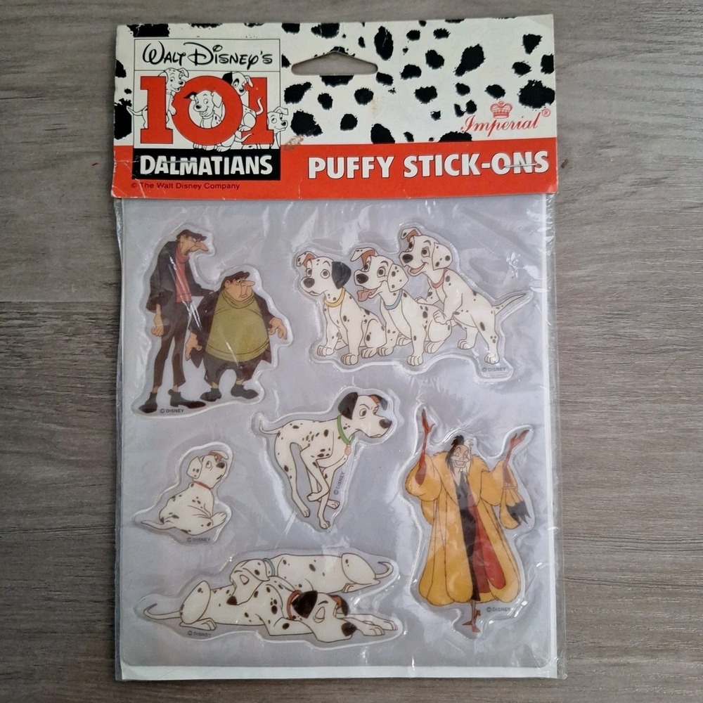 VTG 1992 Disney's 101 Dalmatians PUFFY Sticker Sheet NEW Imperial Toy 90s